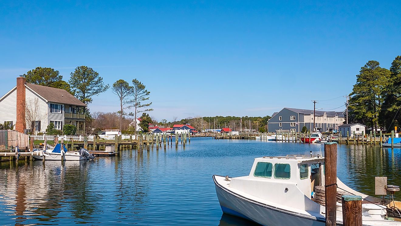 St. Michaels Harbor in historic Saint Michaels, Maryland