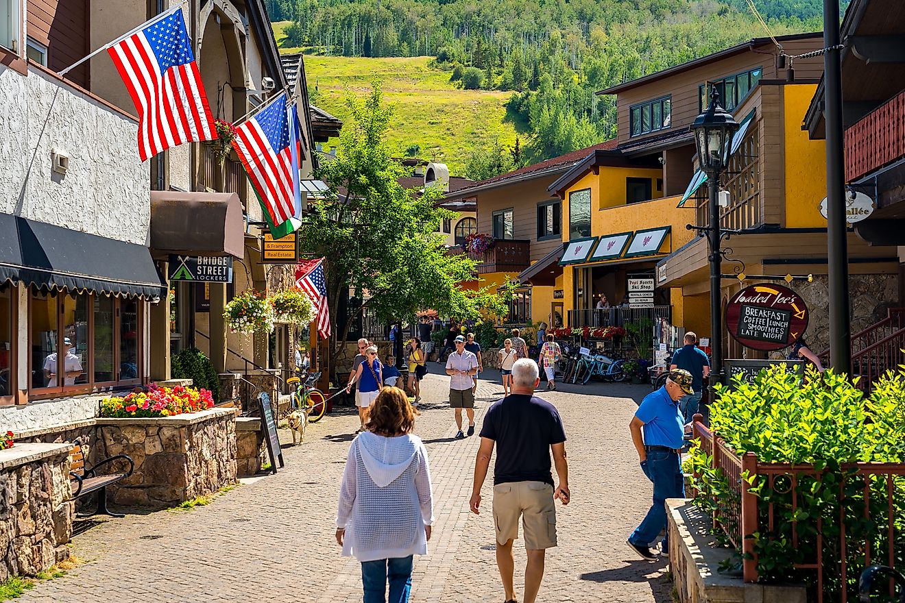 Vail, Colorado: Ski resort village in summer time, via Alex Cimbal / Shutterstock.com