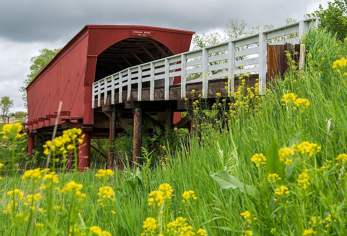 Roseman Covered Bridge in Winterset, Madison County, Iowa was built in 1883. It is also known as the “haunted” bridge.