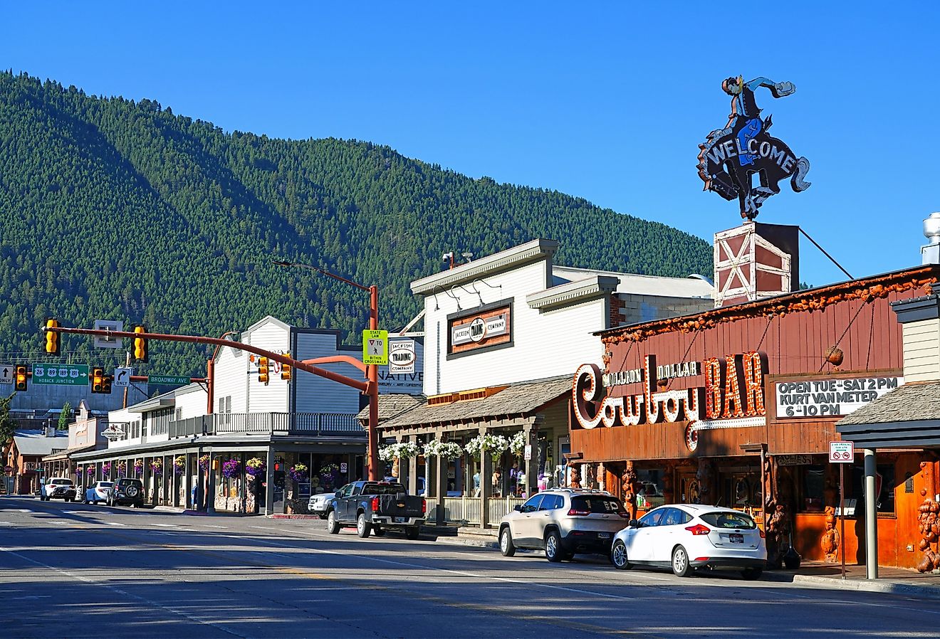  View of the Western town of Jackson Hole, Wyoming, United States.Image credit EQRoy via Shutterstock.