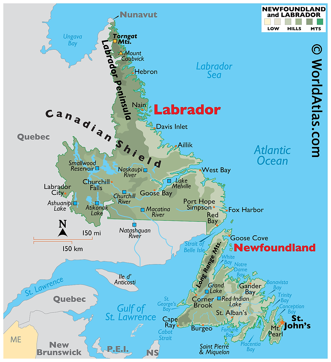 Newfoundland Map With Cities