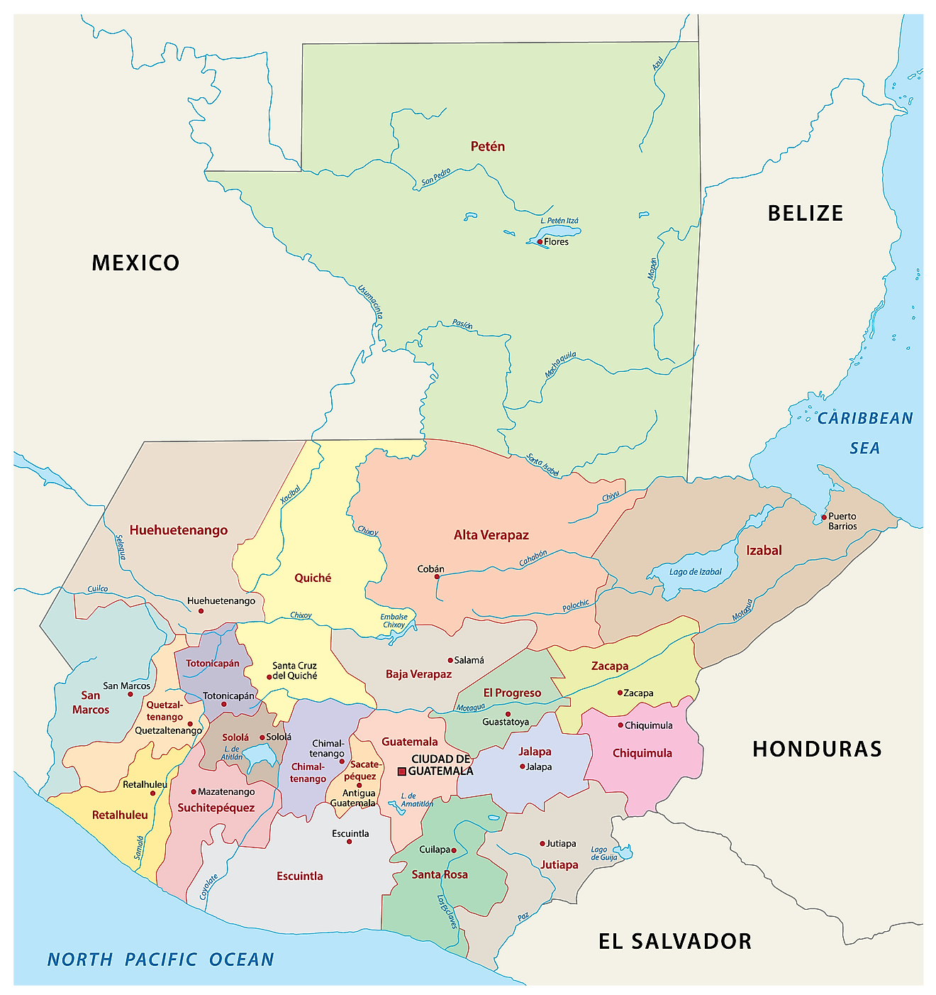 Map Of Guatemala With Capital The World Map | The Best Porn Website