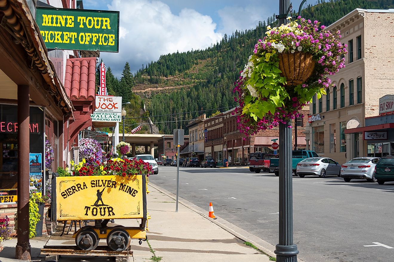 The Main Street in the historic mining town of Wallace, Idaho. Editorial credit: Kirk Fisher / Shutterstock.com