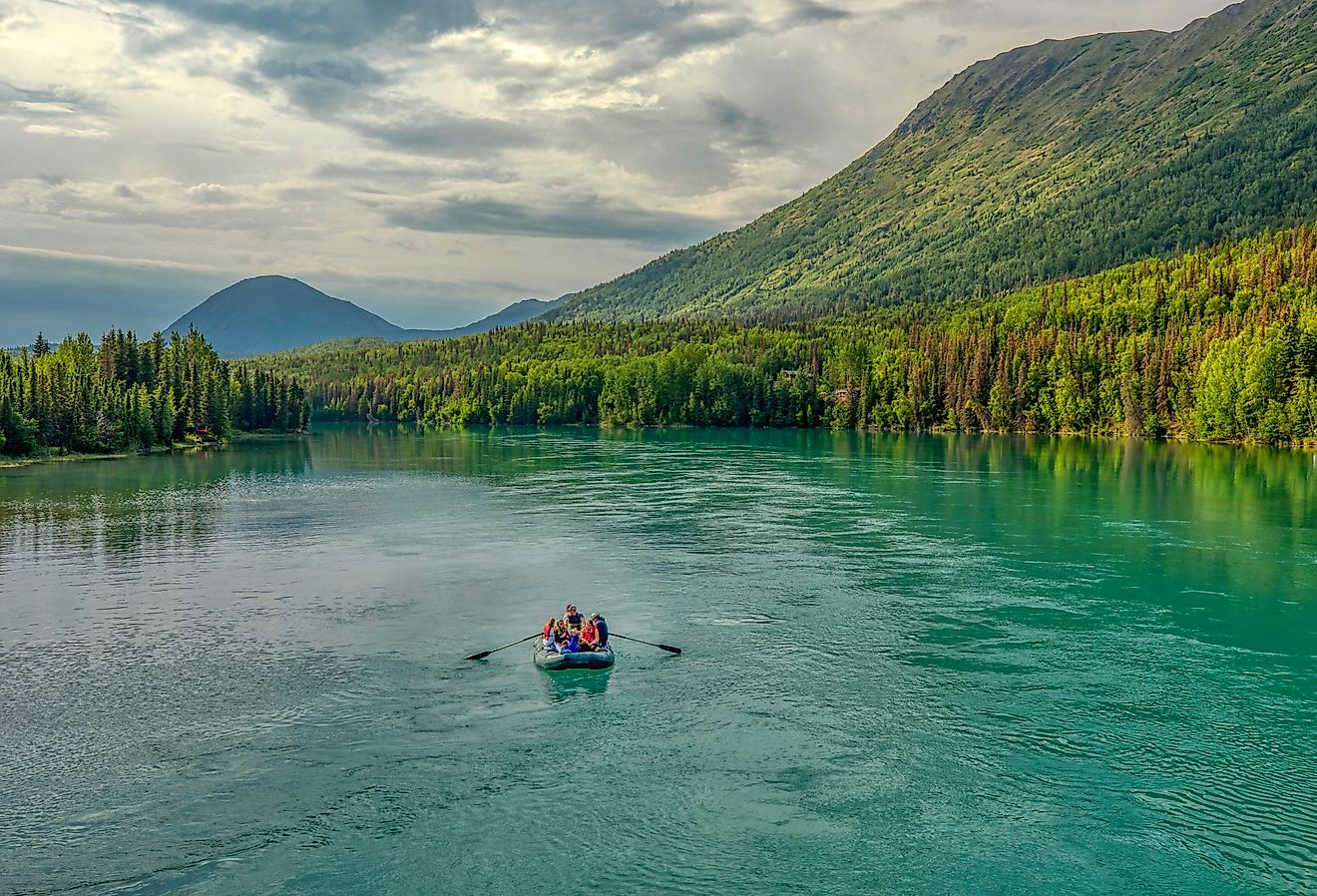 Kenai River on the Kenai Peninsula in the summer. Image credit Dana via Adobe Stock. 