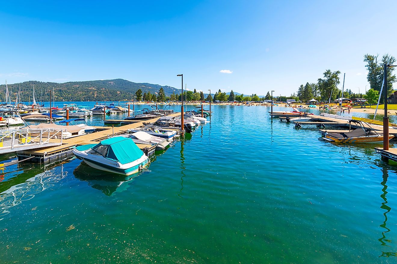 marina and sandy City Beach along Lake Pend Oreille in the small town of Sandpoint, Idaho. Editorial credit: Kirk Fisher / Shutterstock.com