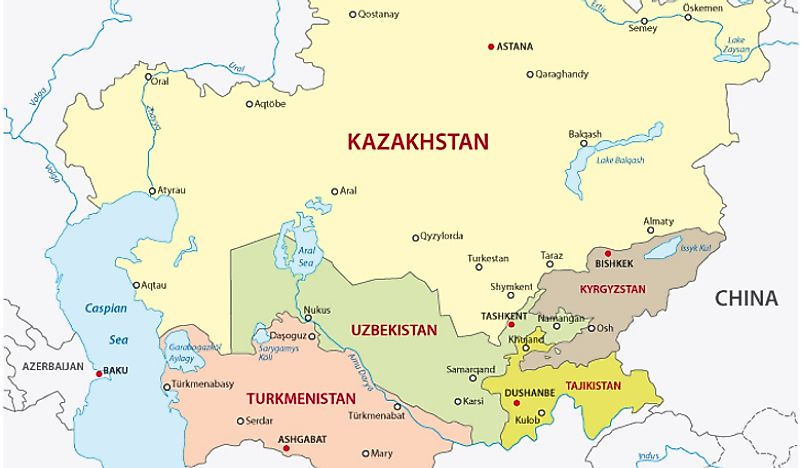 Central Asian Countries Worldatlas - Riset