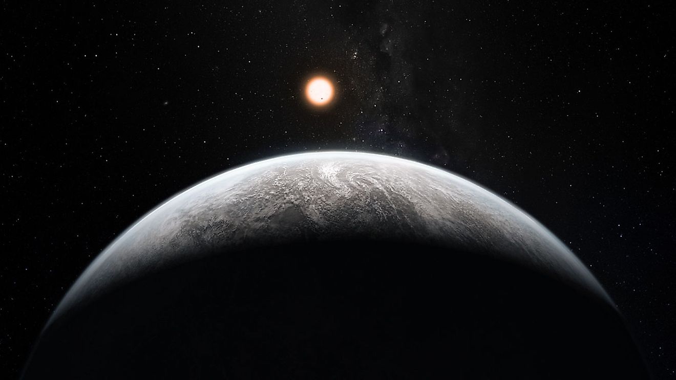 Rendition of an exoplanet orbiting a distant star. Image credit: NASA/ESO