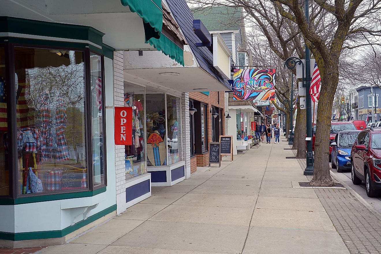 Street view in Charlevoix, Michigan. Image credit Fsendek via Shutterstock.com