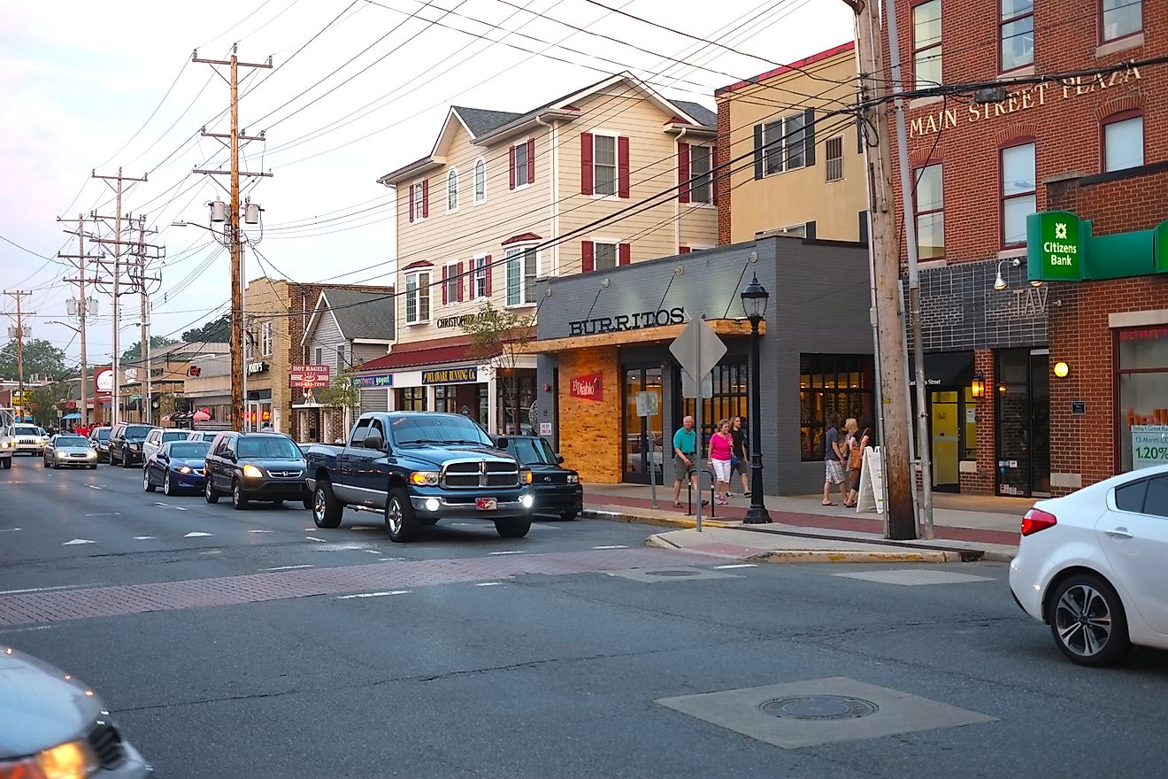 Main Street in Newark, Delaware. Image credit pasa47, CC BY 2.0, via Wikimedia Commons