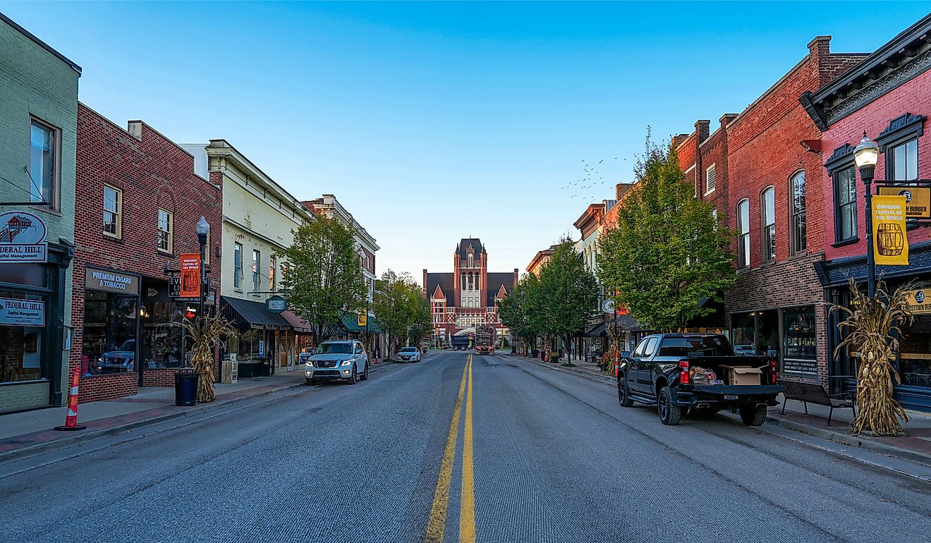 Brick buildings along the main street in Bardstown, Kentucky. Editorial credit: Jason Busa / Shutterstock.com