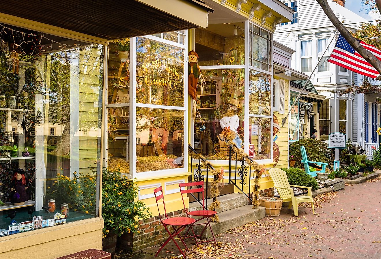 Store decorated for Halloween on Talbot Street, St. Michaels, Maryland. Image credit Albert Pego via Shutterstock