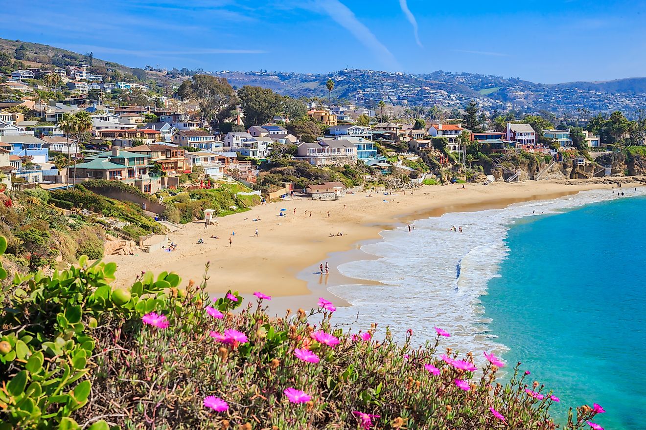 The scenic Crescent Bay of Laguna Beach in Orange County, California.