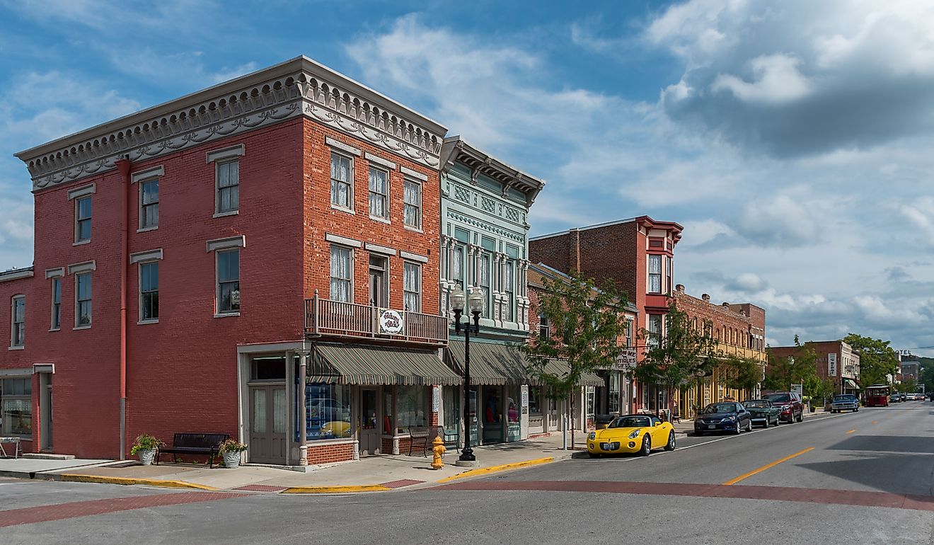 North Main Street Historic District in Hannibal, Missouri. Editorial credit: Nagel Photography / Shutterstock.com