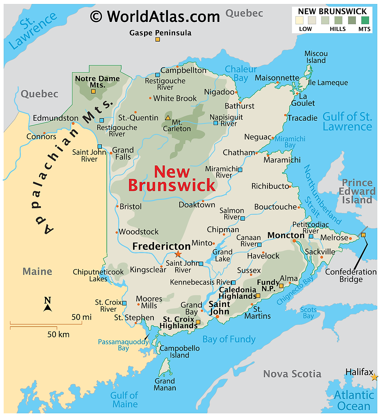 New Brunswick River Map
