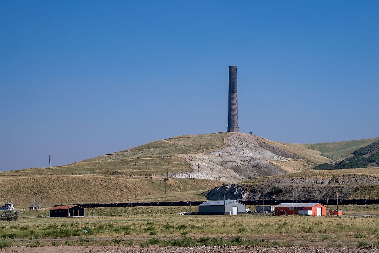 Anaconda Copper Mining Company smelter stack in Montana.