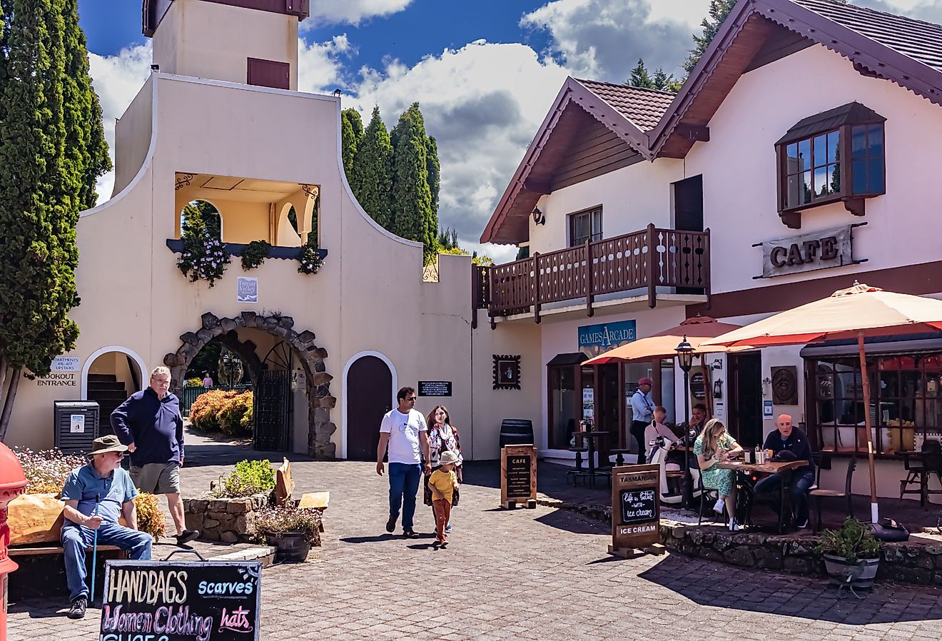 Swiss-styled village of Grindelwald, Tasmania, Australia. Image credit Flexigav via Shutterstock