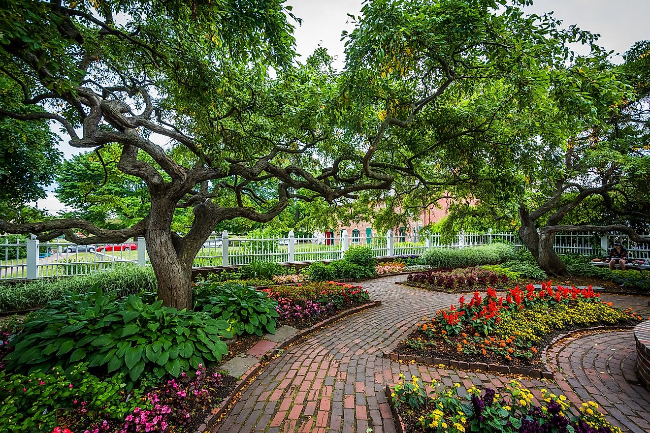 Gardens at Prescott Park, in Portsmouth, New Hampshire.