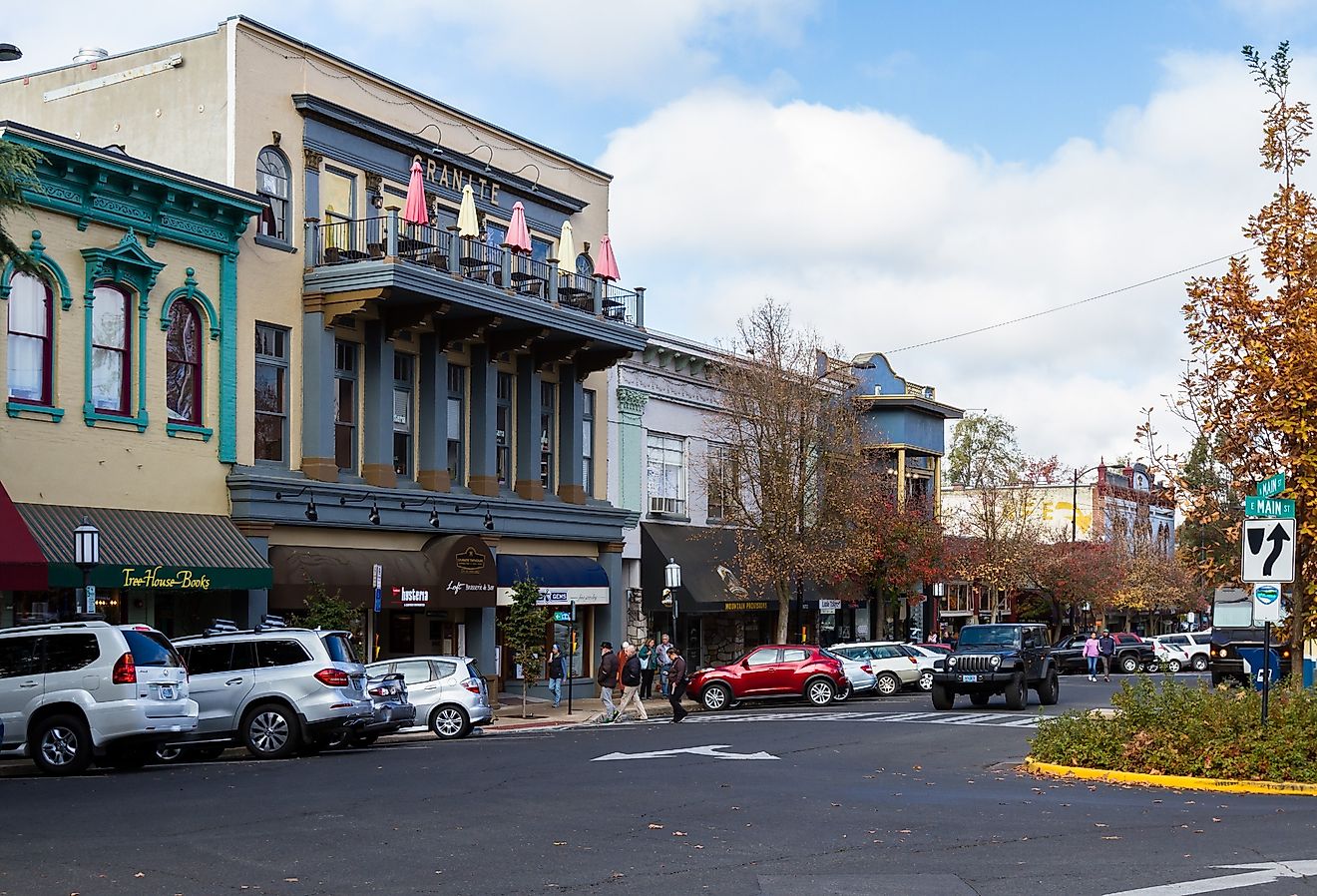 Downtown streets in Ashland, Oregon. Image credit Nature's Charm via Shutterstock