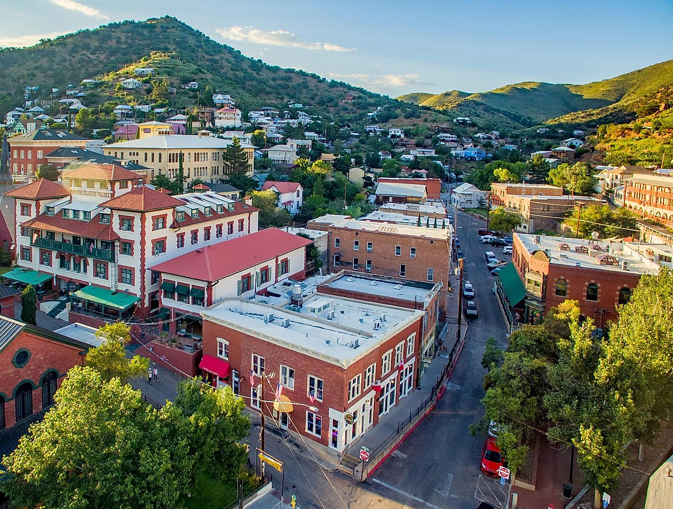 Aerial view of Bisbee, Arizona.