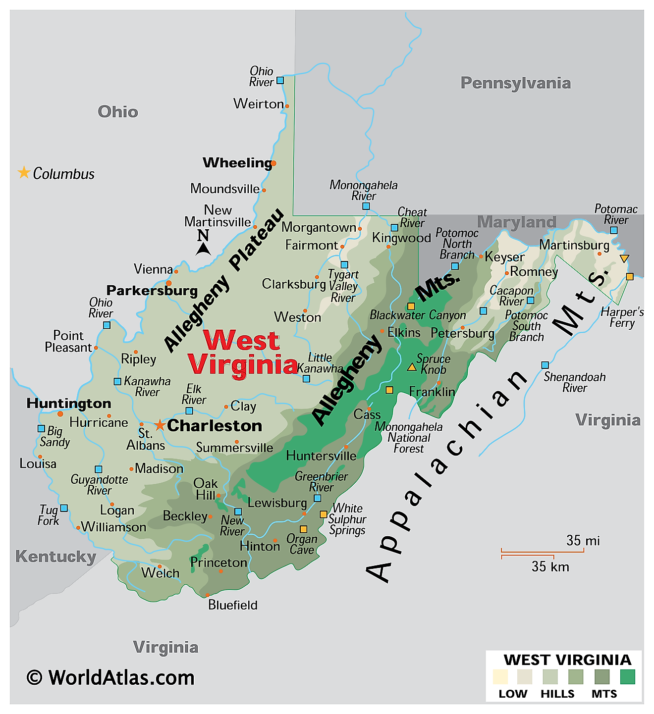 West Virginia Maps & Facts - World Atlas