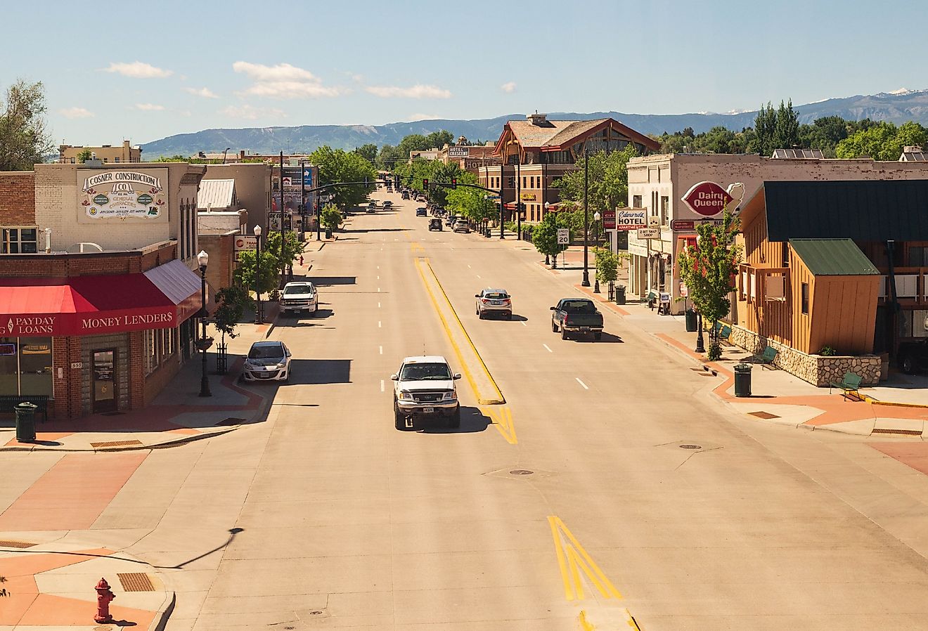 Downtown street in Sheridan, Wyoming. Image credit Ems Images via Shutterstock