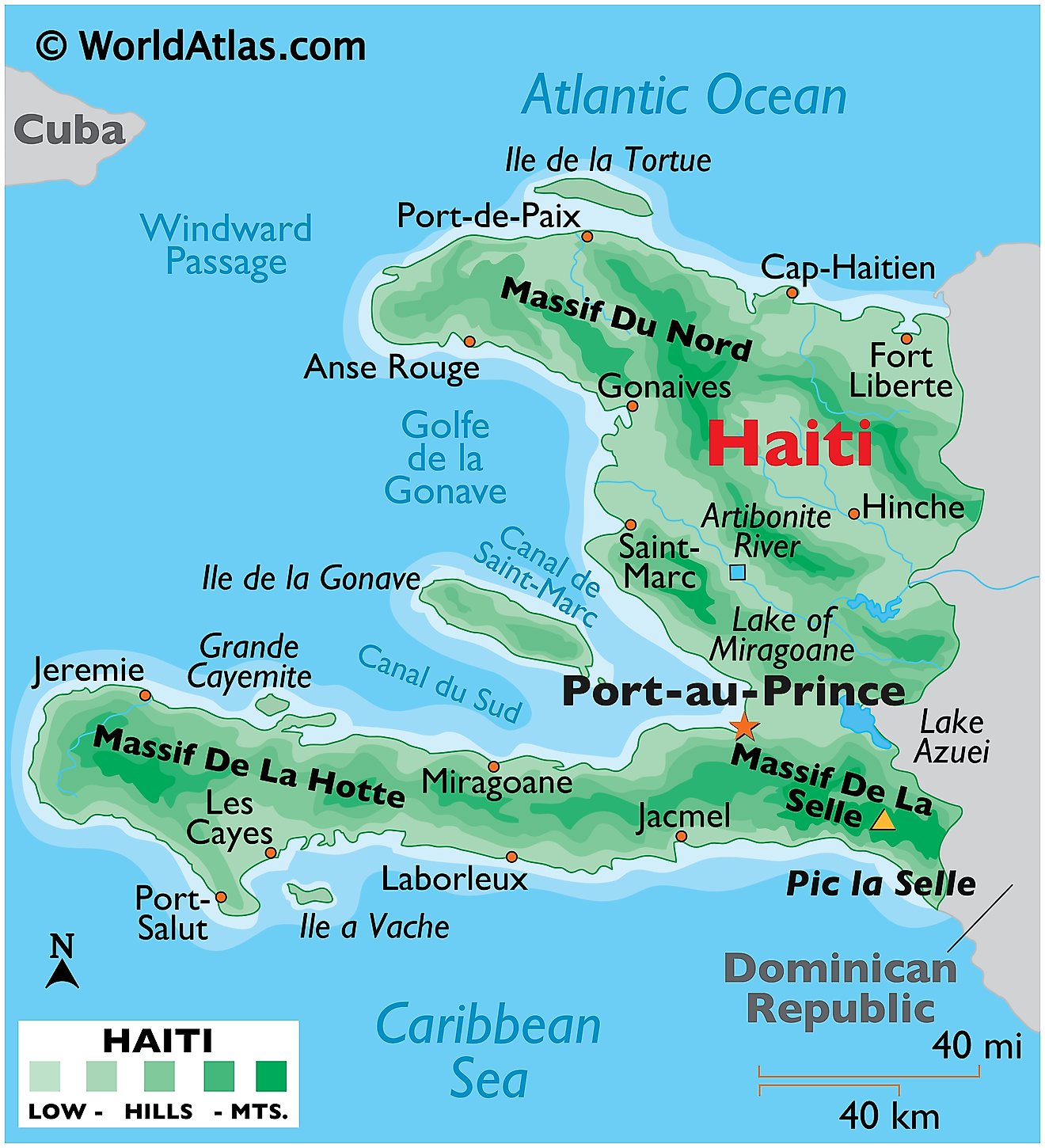 Physical Map Of Haiti - Best Map of Middle Earth