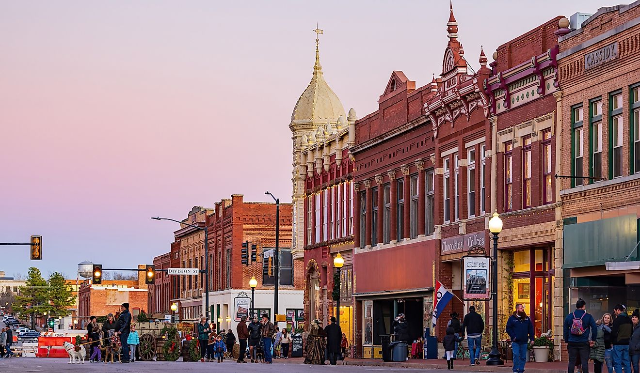 The downtown area of Guthrie with its historical buildings. Editorial credit: Kit Leong / Shutterstock.com.