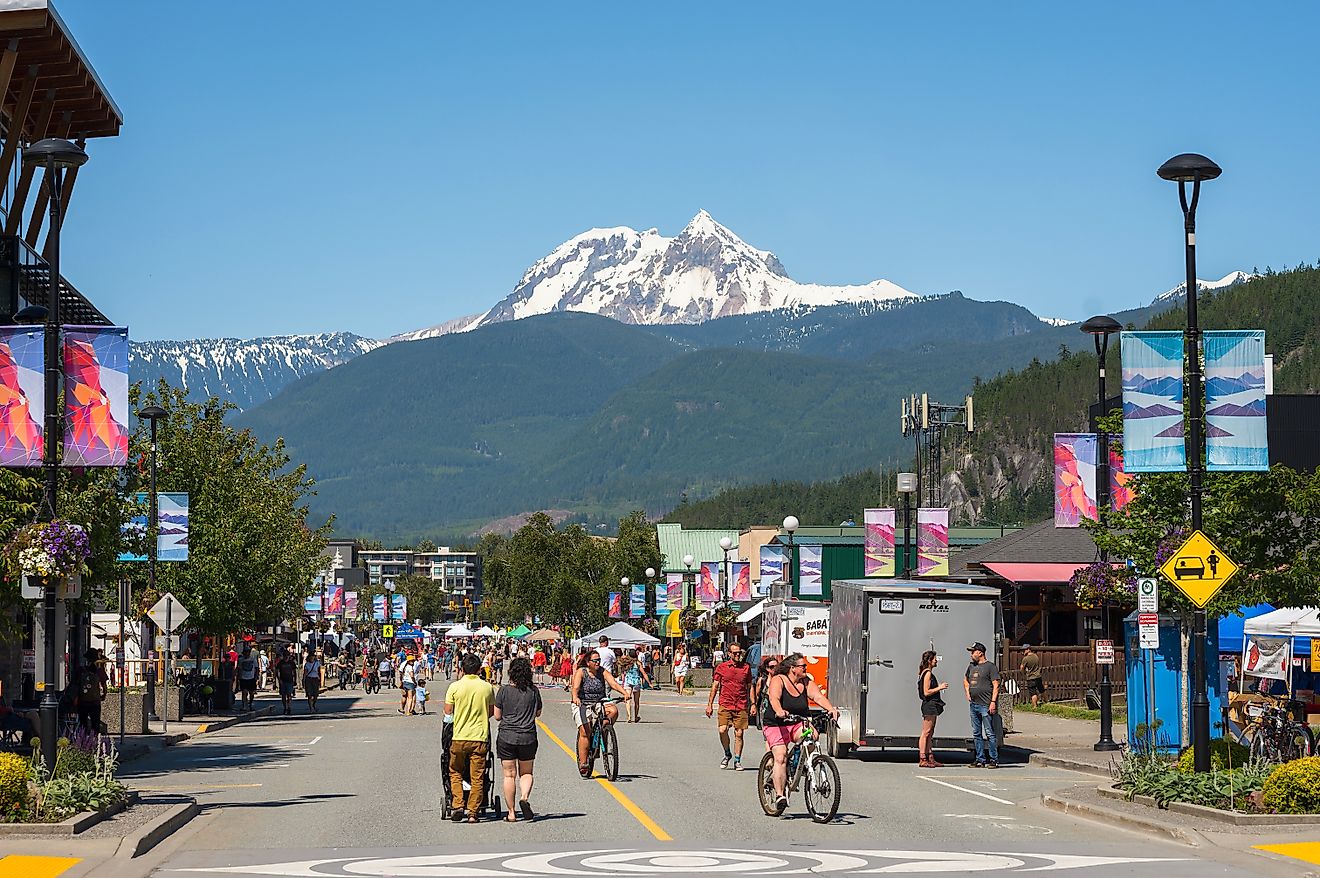 Downtown Squamish, British Columbia. Editorial credit: David Buzzard / Shutterstock.com.