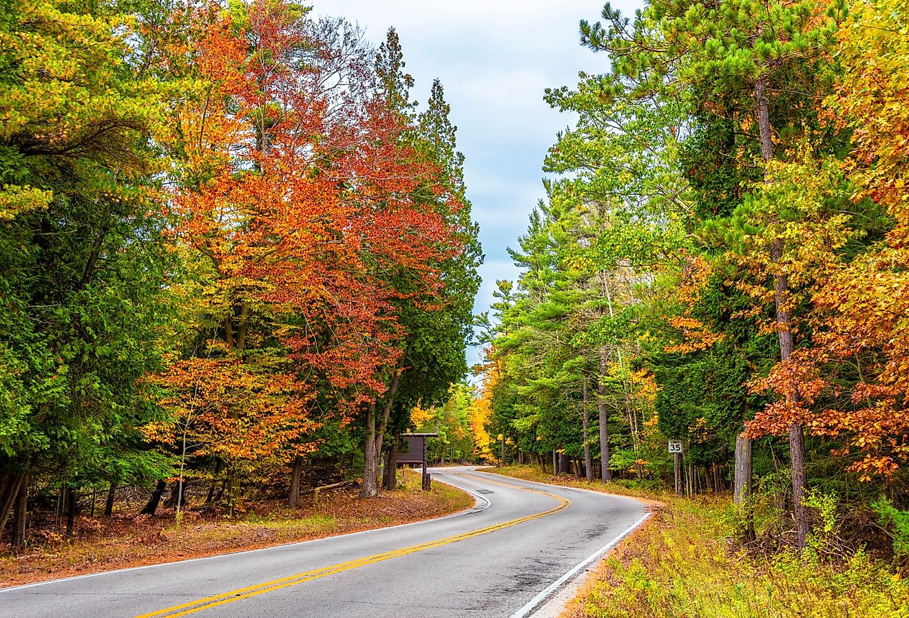 Point Beach State Park in Wisconsin in autumn.