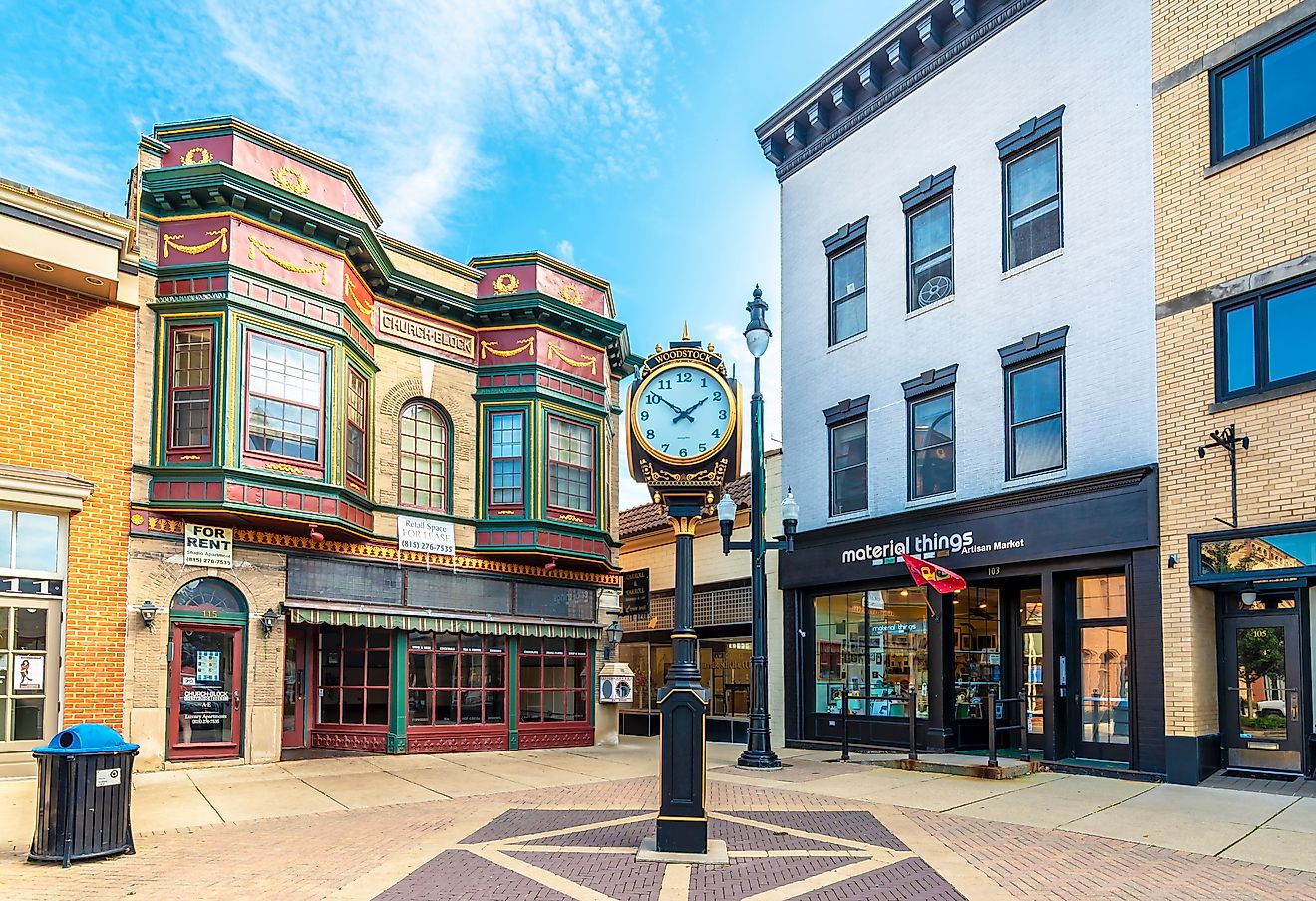 Street view in Woodstock, Illinois. Image credit Nejdet Duzen via Shutterstock