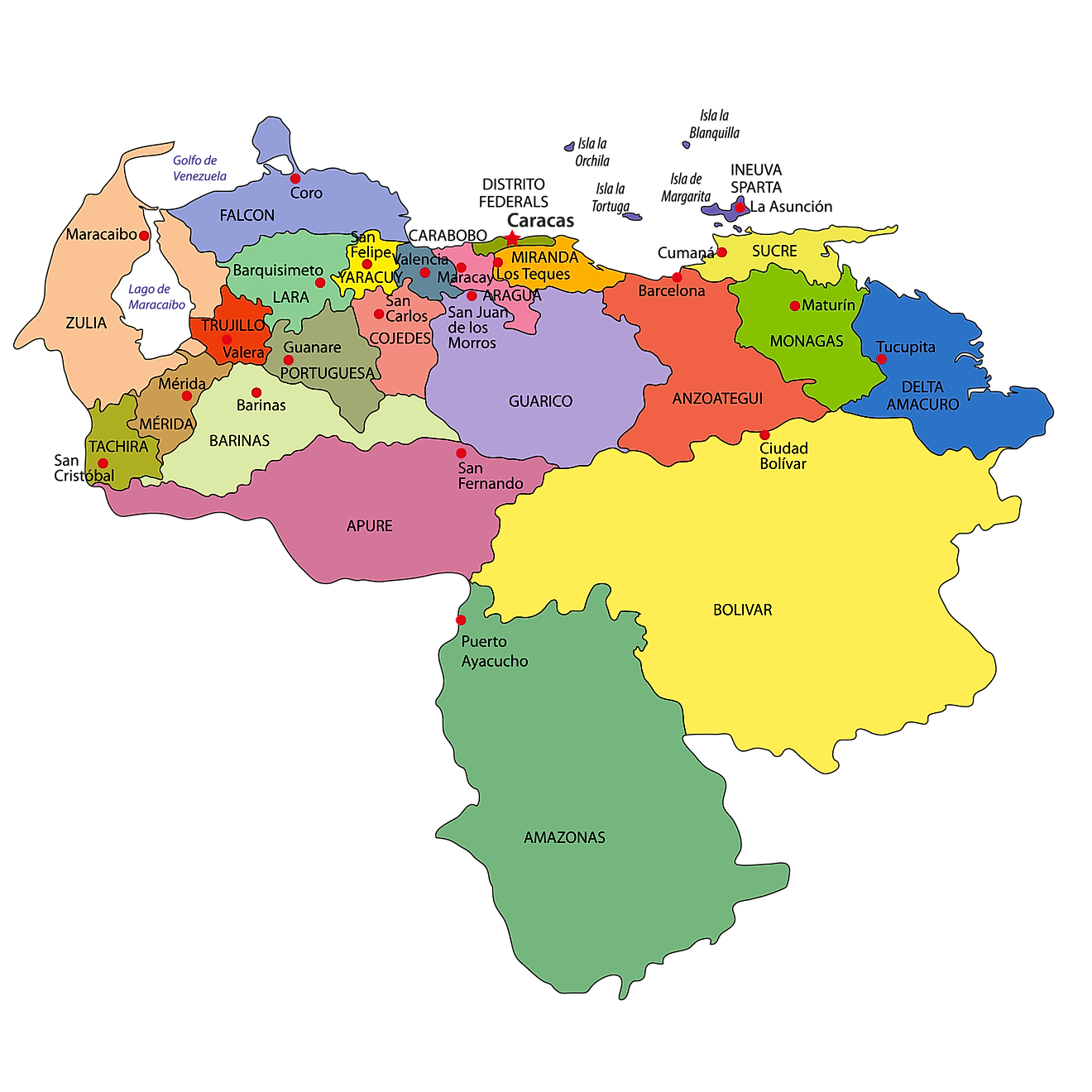 states of venezuela map        <h3 class=
