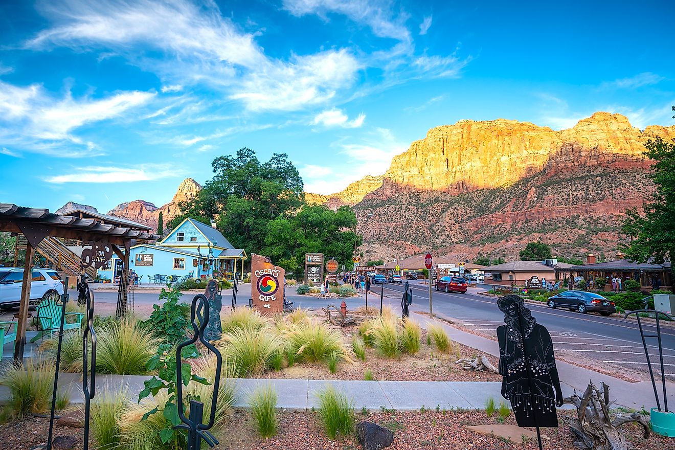 Springdale, Utah, a small local town near the Zion National Park entrance. Editorial credit: f11photo / Shutterstock.com