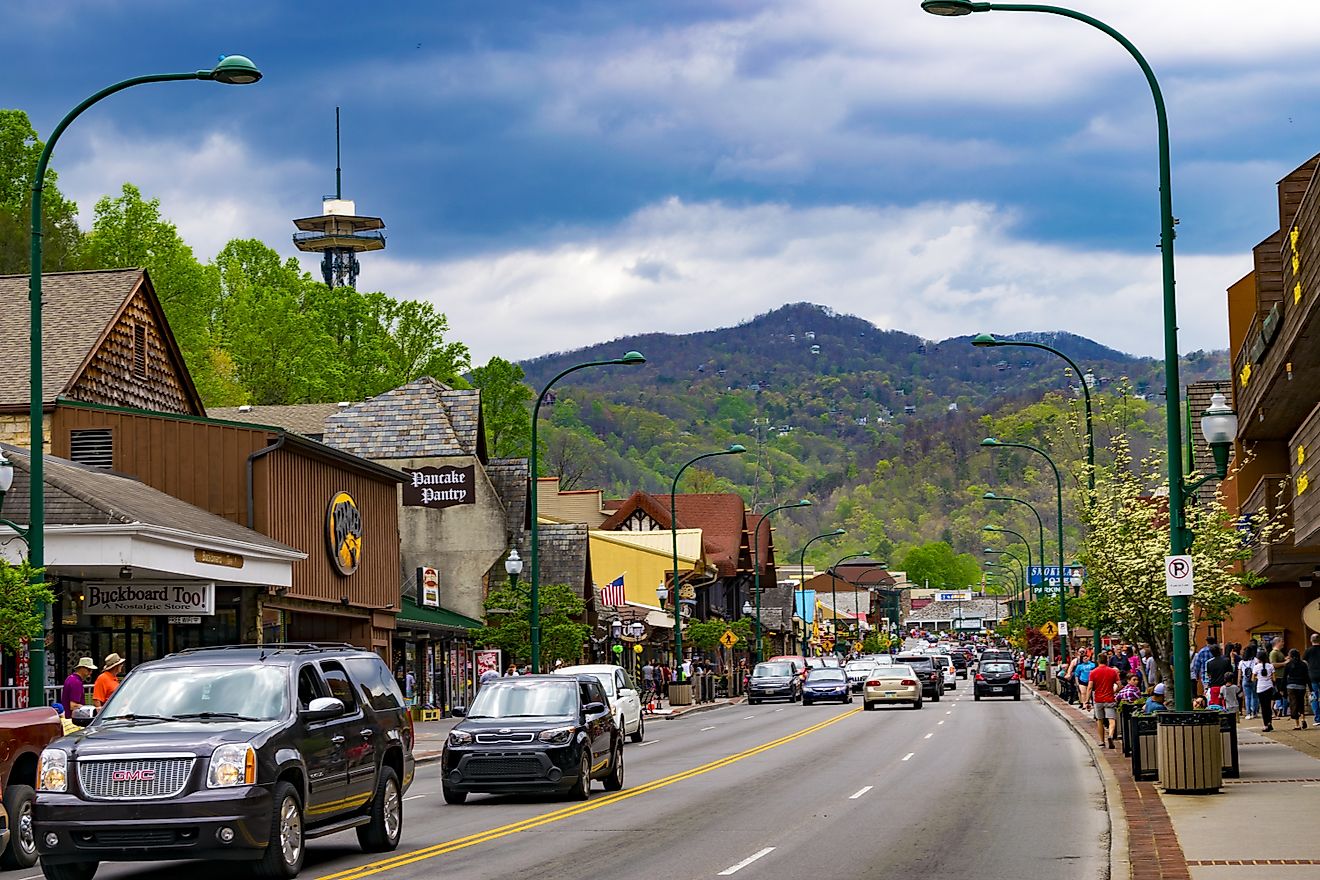 The Main Street in Gatlinburg, Tennessee. Editorial credit: David S Swierczek / Shutterstock.com