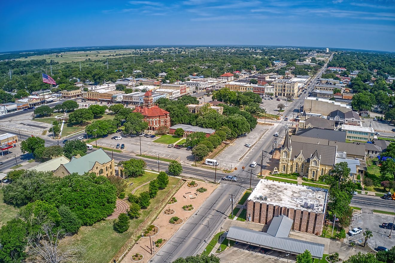 Aerial View of Gonzales, Texas.