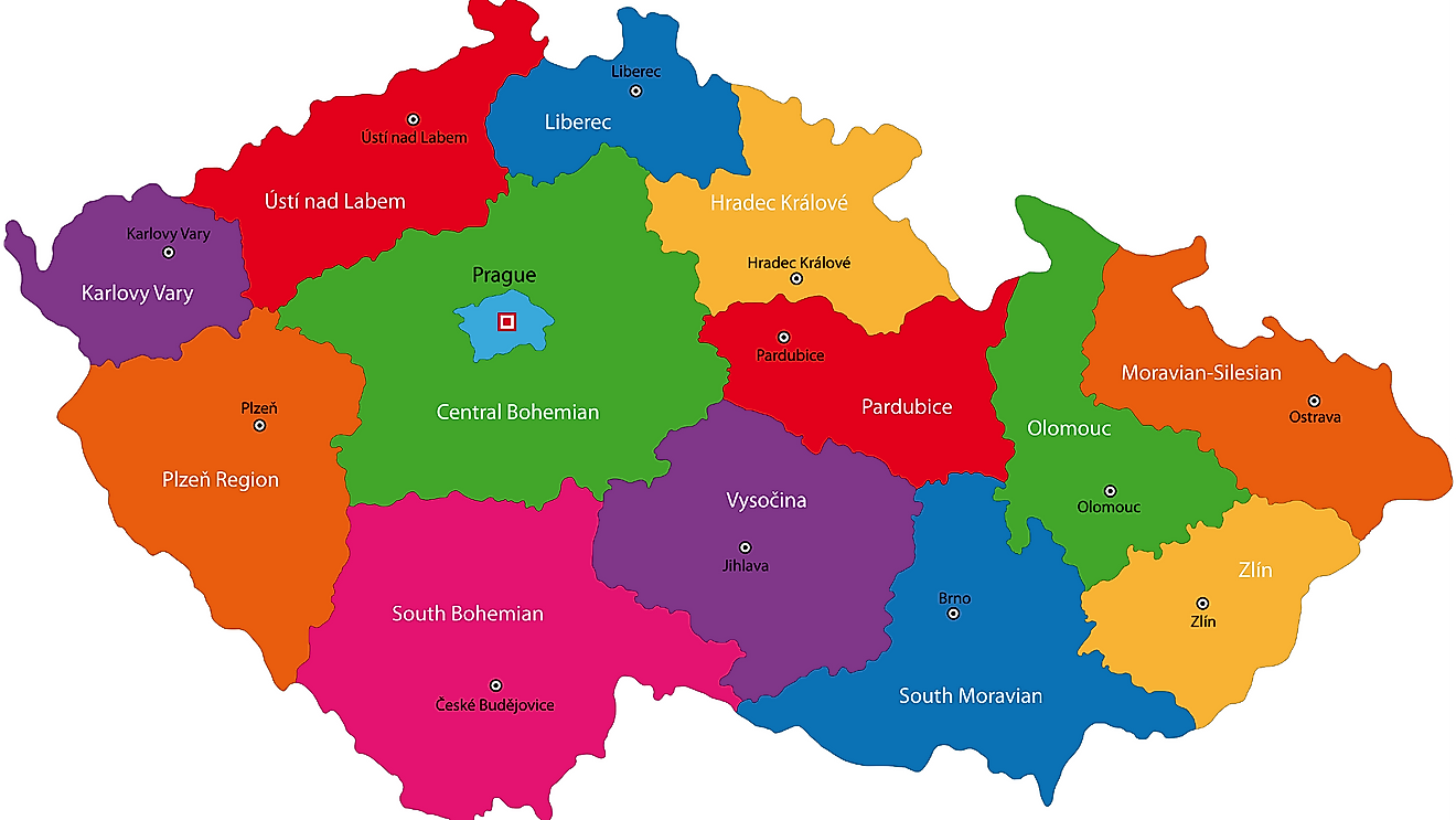 Regions Of Czech Republic Map 