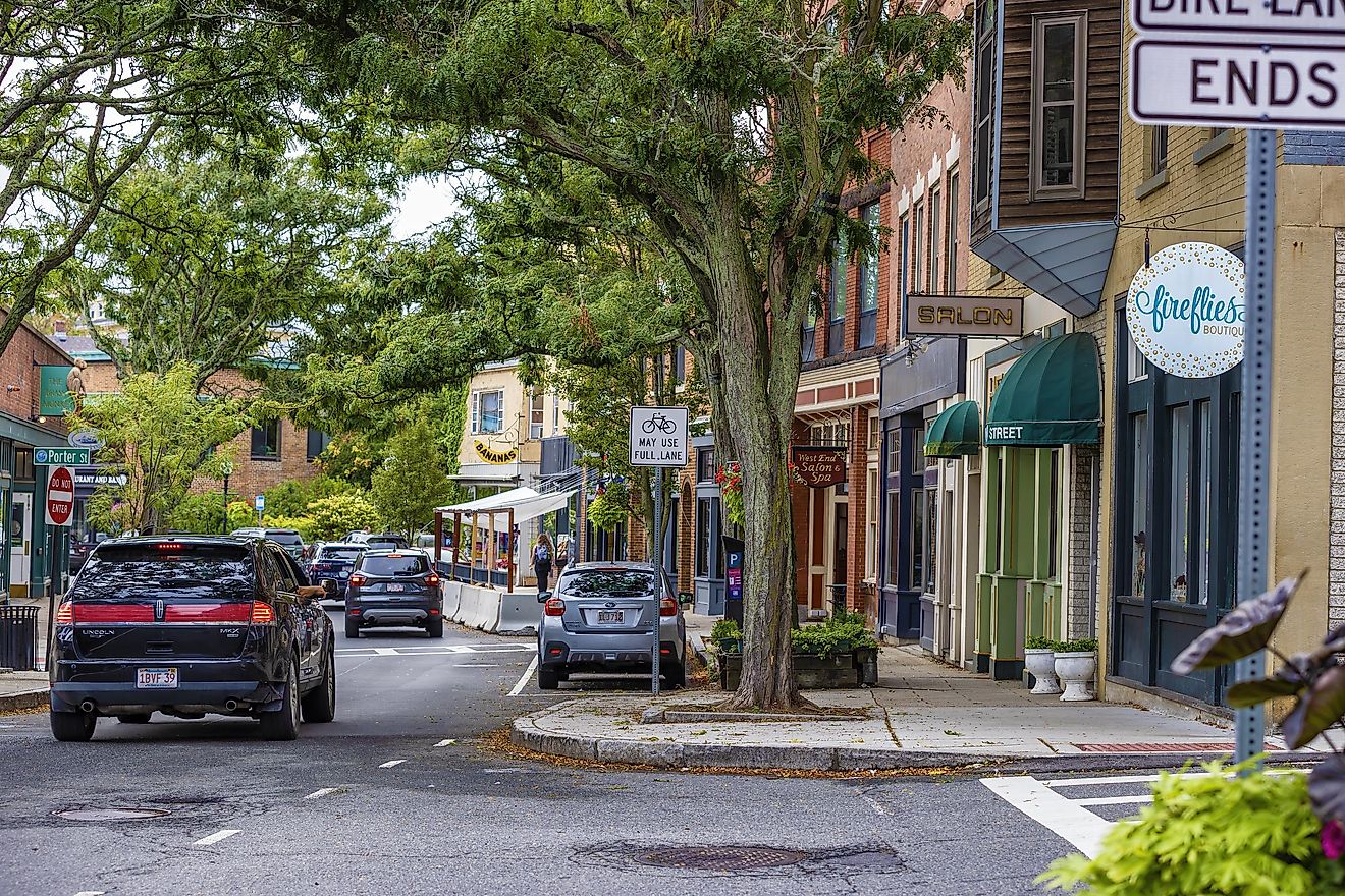 beautiful street view in Gloucester, Massachusetts