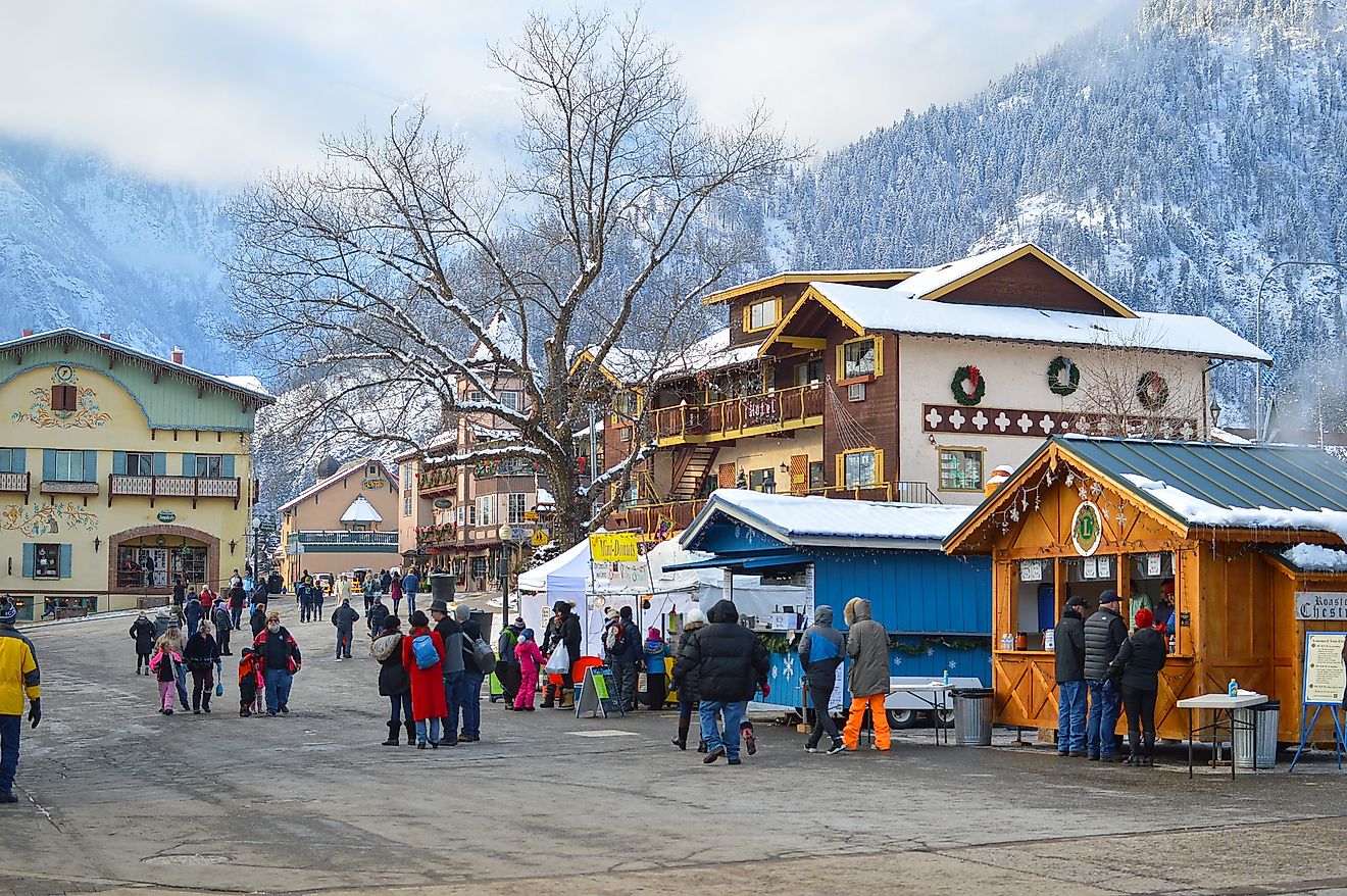 Leavenworth, Washington in winter. Editorial credit: Puriwat W / Shutterstock.com