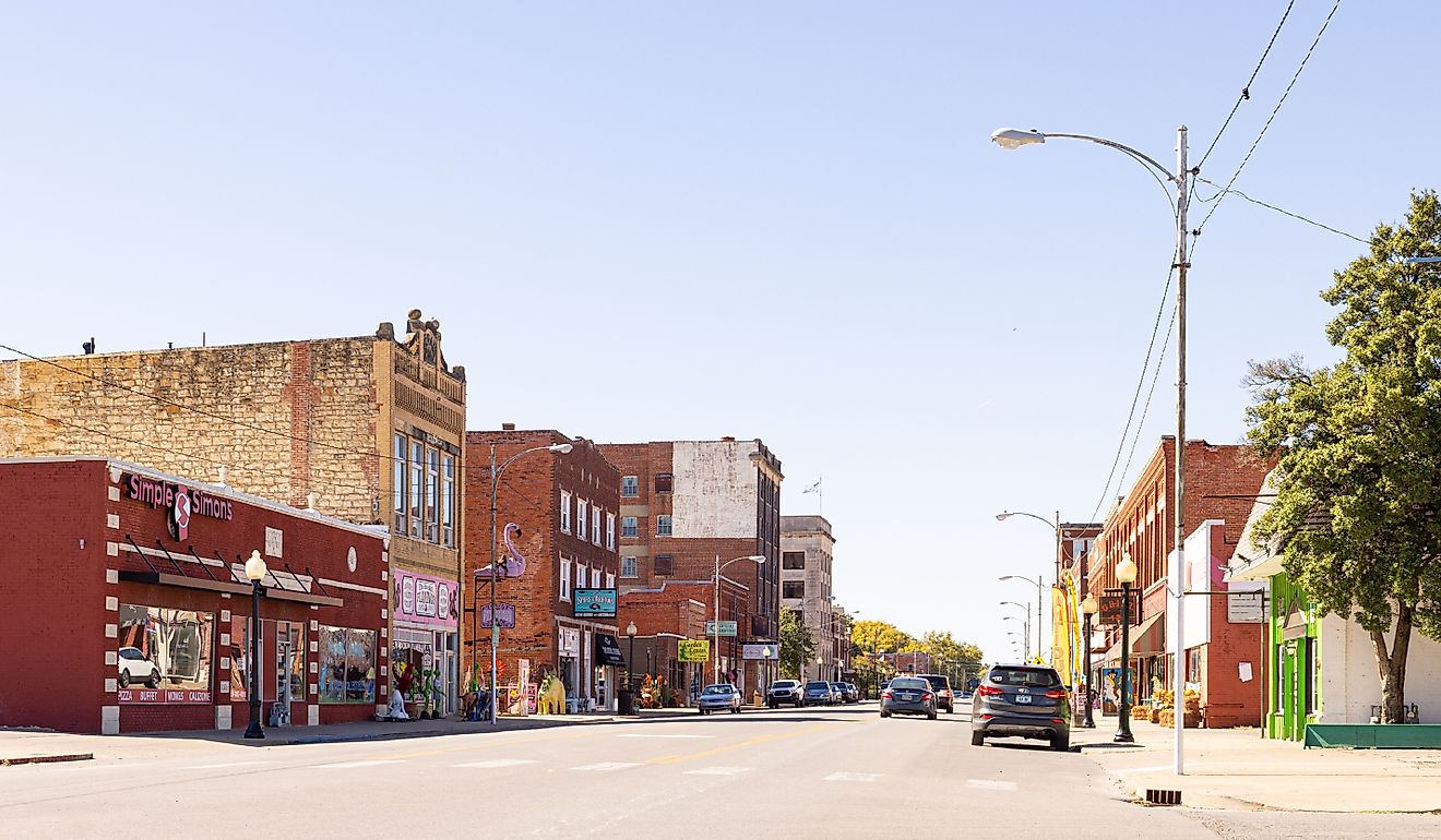 The old business district on Main Street in Pawhuska. Editorial credit: Roberto Galan / Shutterstock.com