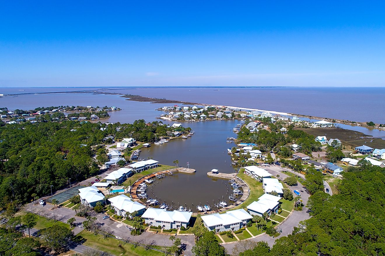 Small boat harbor at Dauphin Island, Alabama 