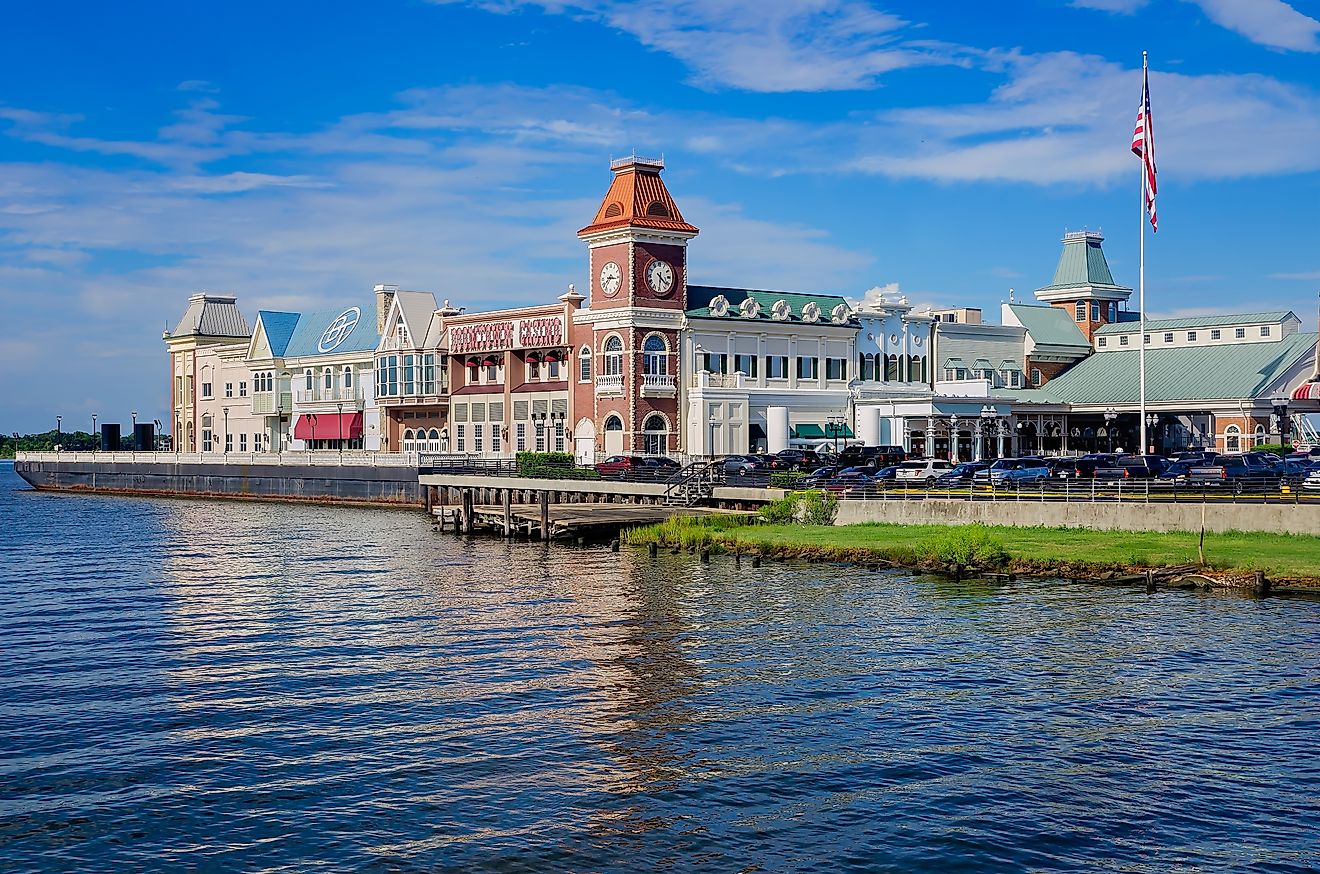 Waterfront buildings along the coast of Biloxi in Mississippi. Editorial credit: Carmen K. Sisson / Shutterstock.com