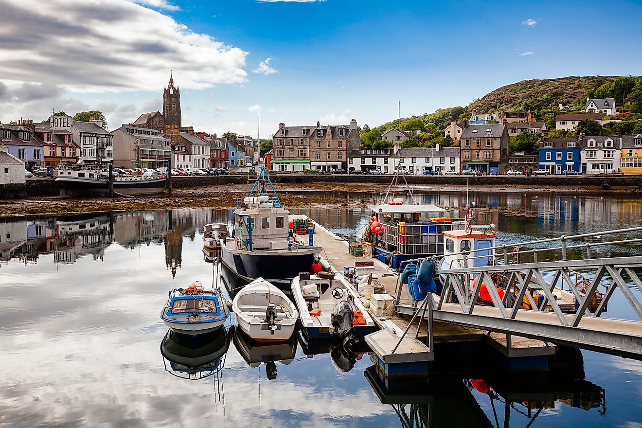 Tarbet, a small fishing town and ferry terminal in Argyll and Bute, Scotland