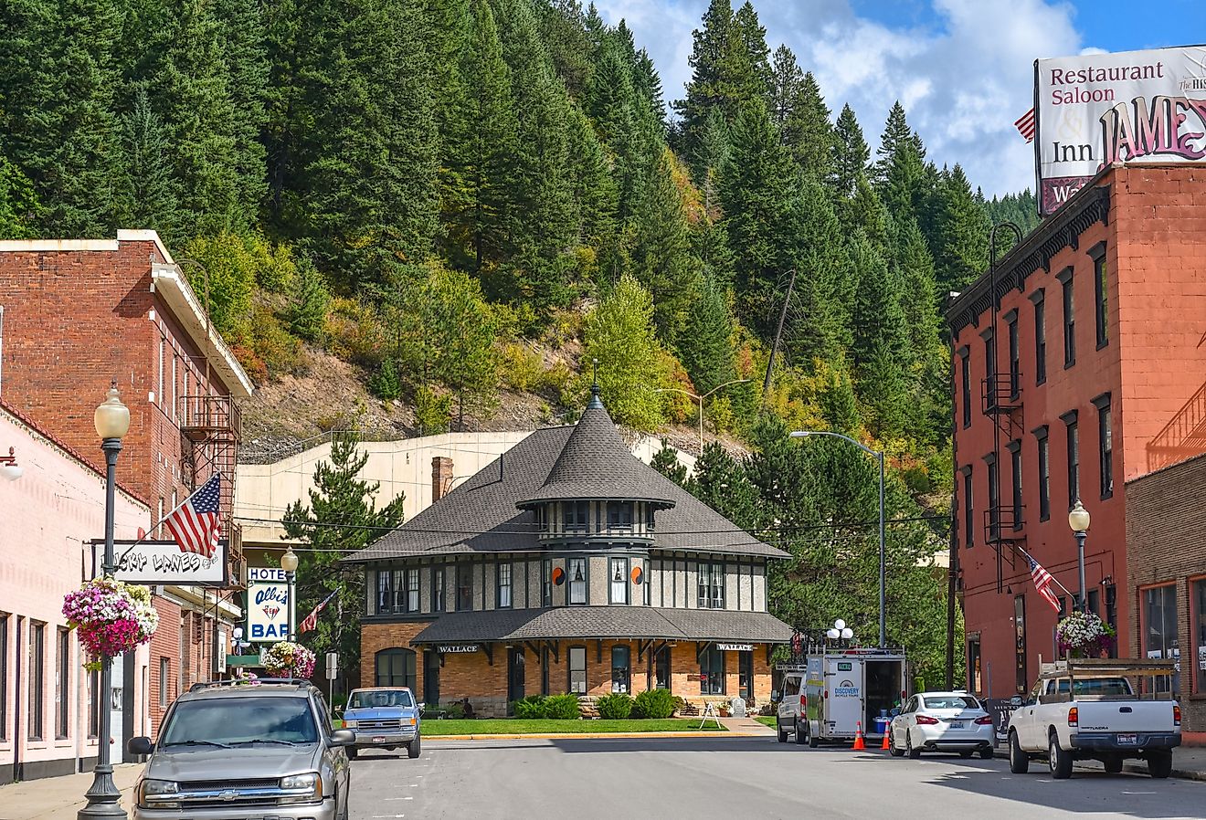 Picturesque Railroad Museum in the Old West mining town of Wallace, Idaho. Image credit Kirk Fisher via Shutterstock.