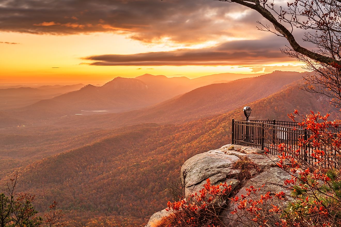 Landscape of Table Rock State Park in South Carolina, USA.