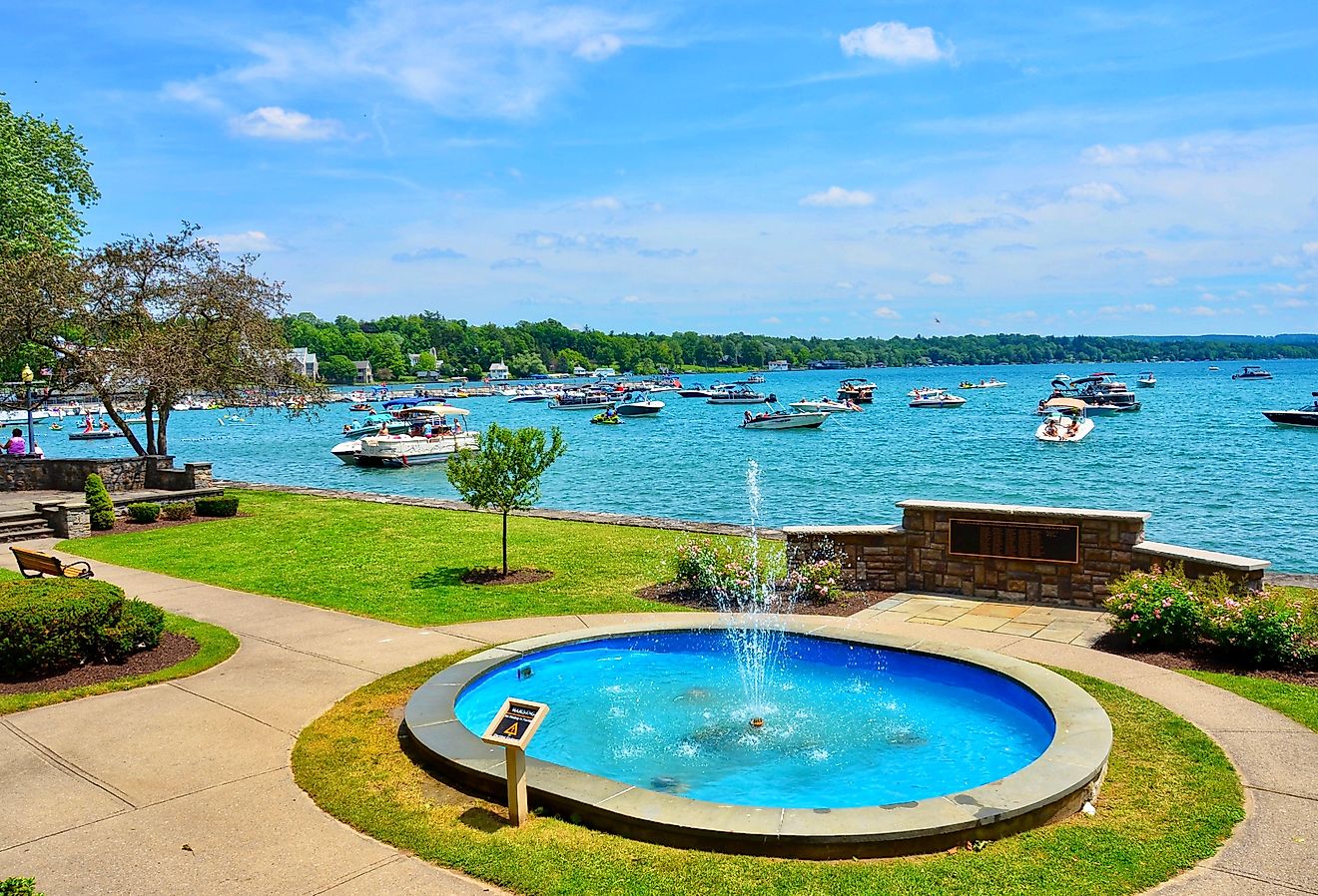 Beautiful scenery on the Skaneateles Lake, one of the Finger Lakes in New York. Image credit PQK via Shutterstock