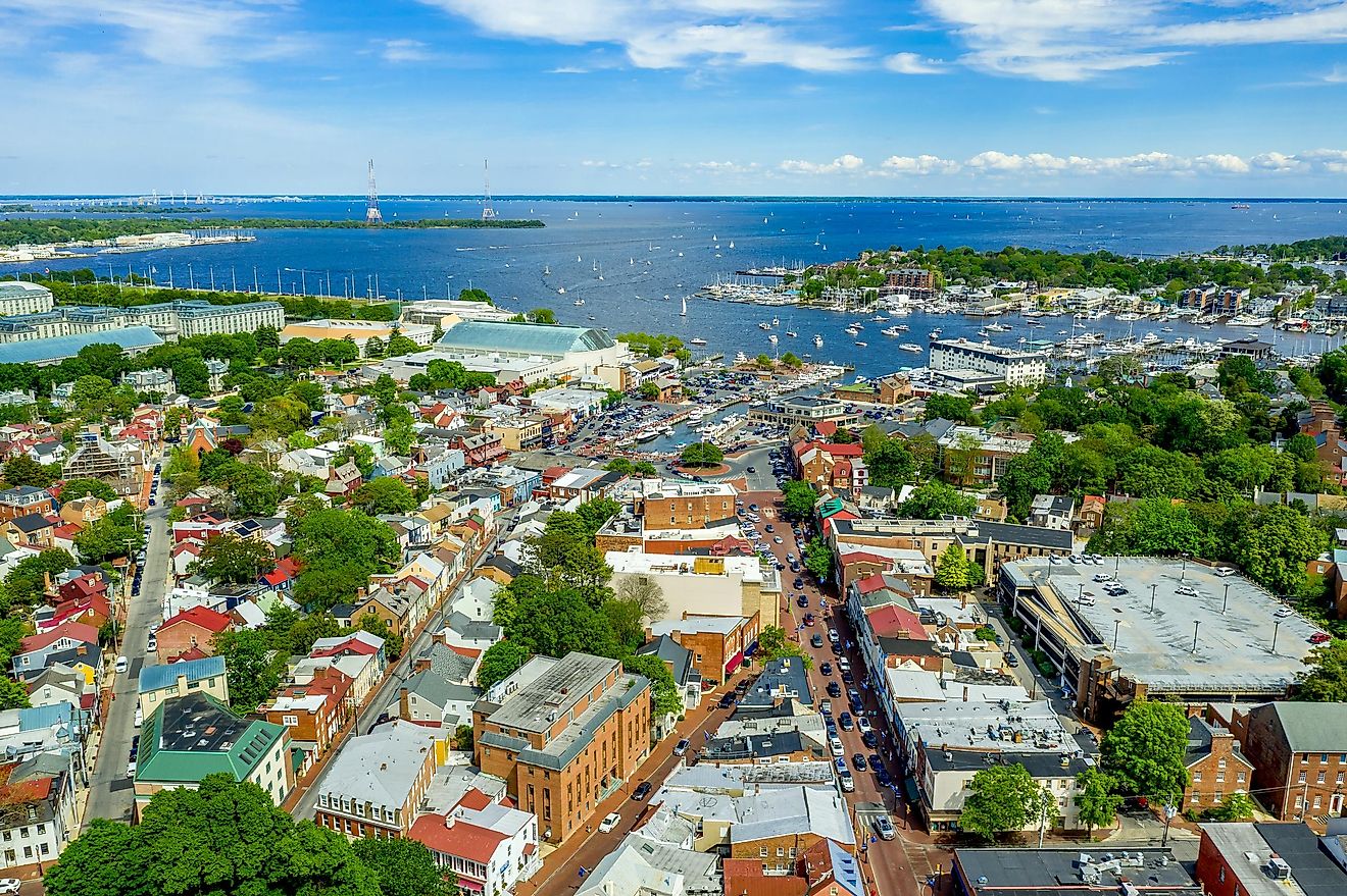 The beautiful city of Annapolis in summer.