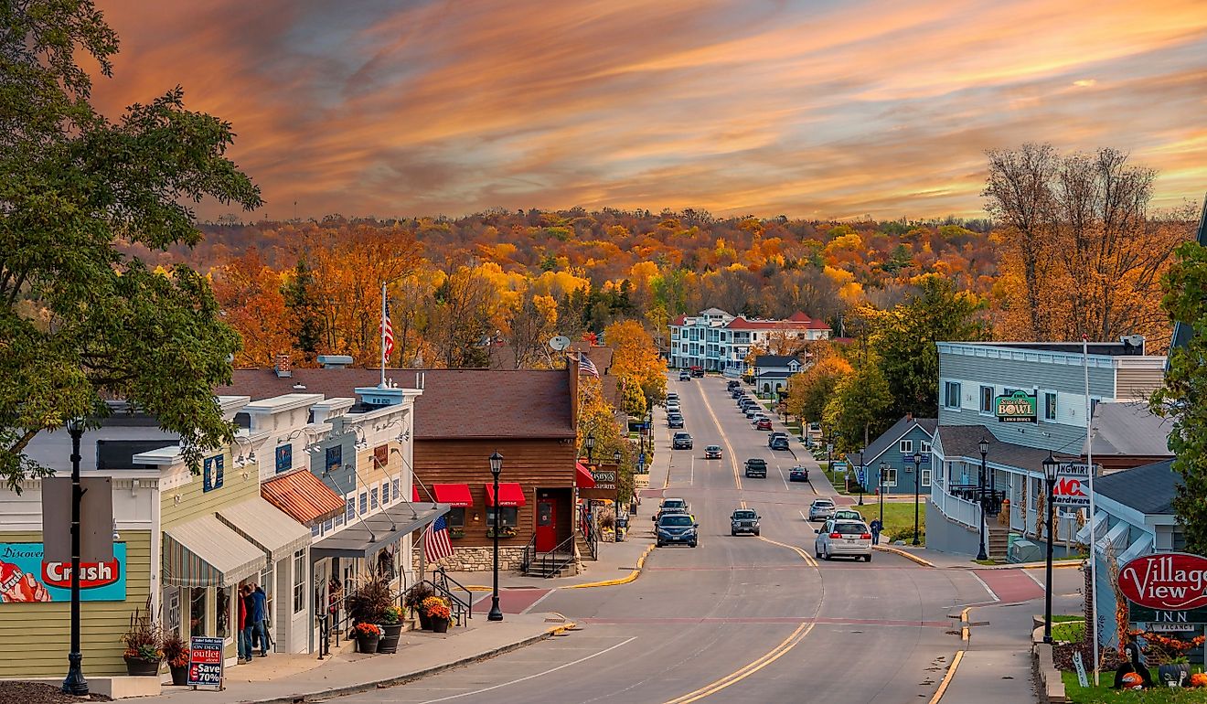 Sister Bay Town street view in Door County of Wisconsin. Editorial credit: Nejdet Duzen / Shutterstock.com