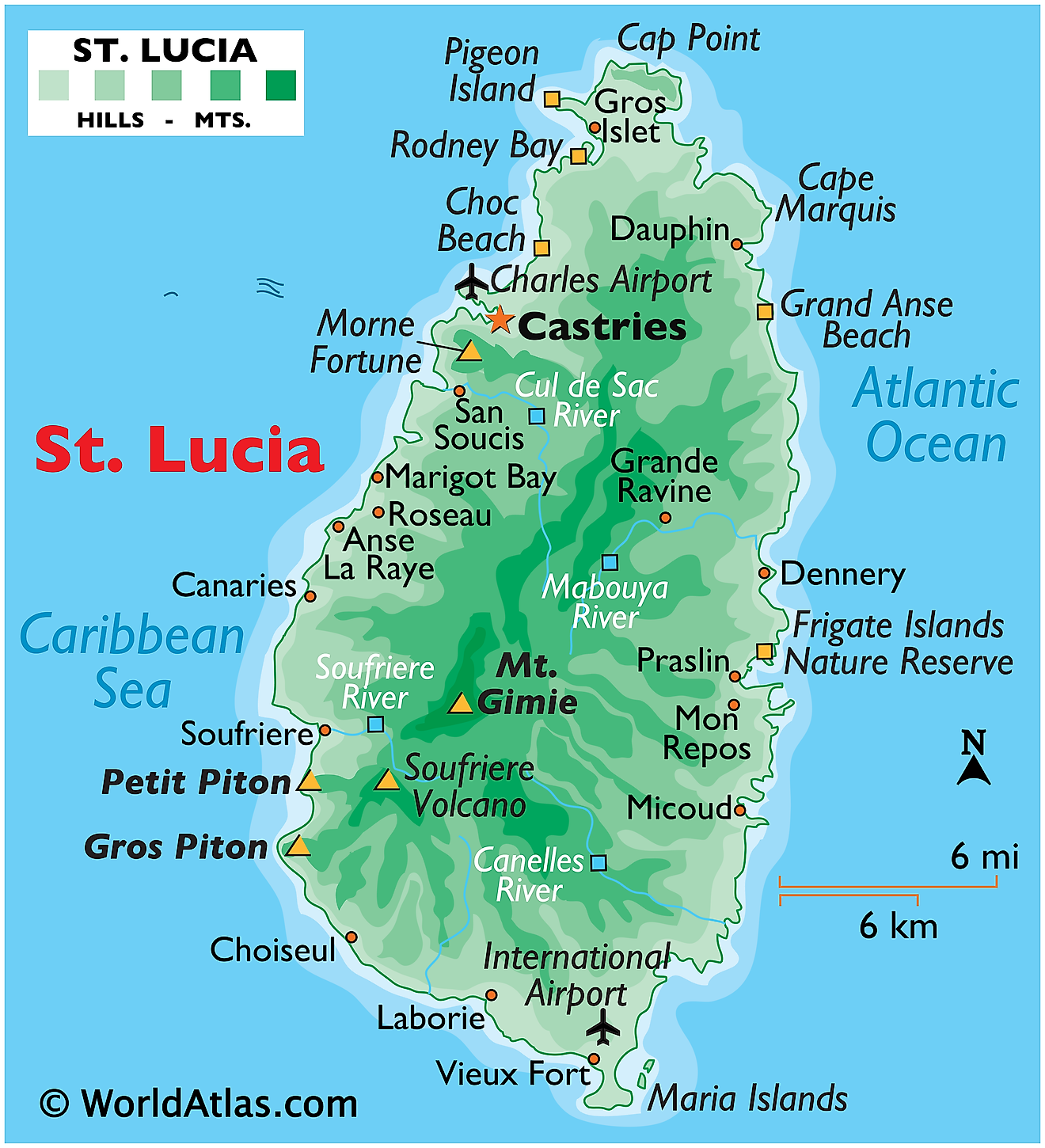 st lucia map of caribbean        <h3 class=