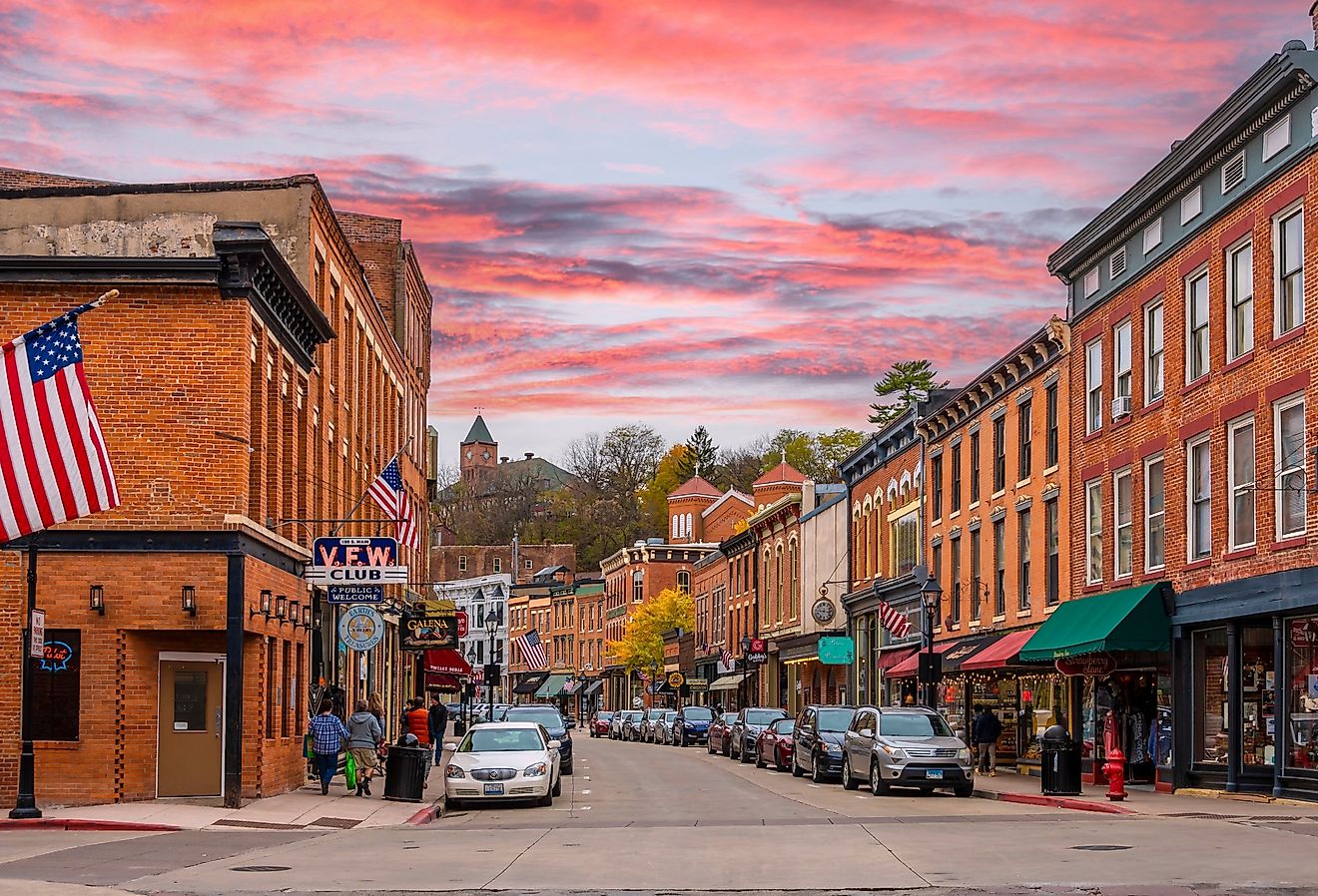 Historical Galena Town Main Street in Illinois. Image credit Nejdet Duzen via Shutterstock