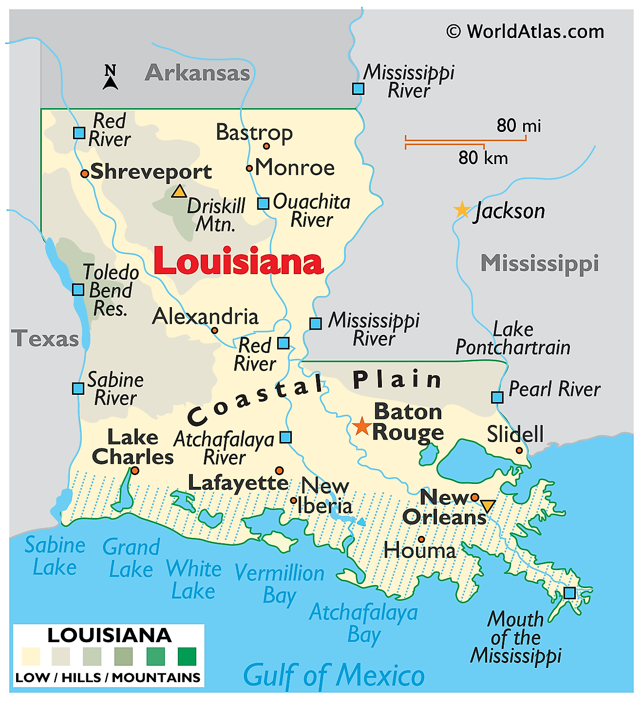 Map Of Louisiana And Mississippi - Shana Danyette
