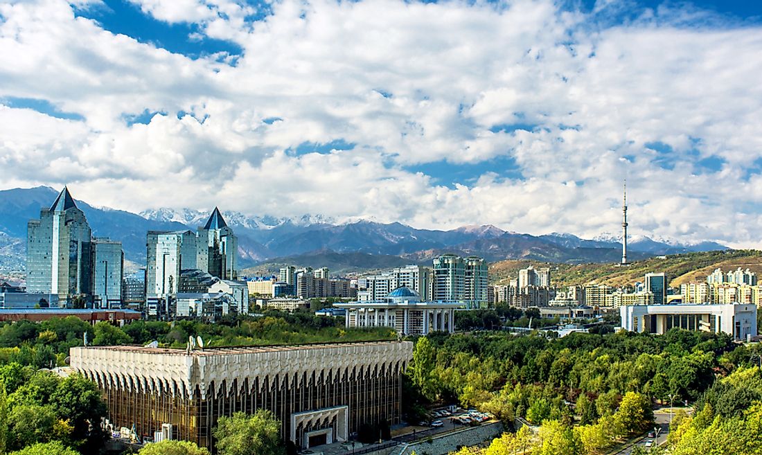 Almaty, the biggest city in Kazakhstan.